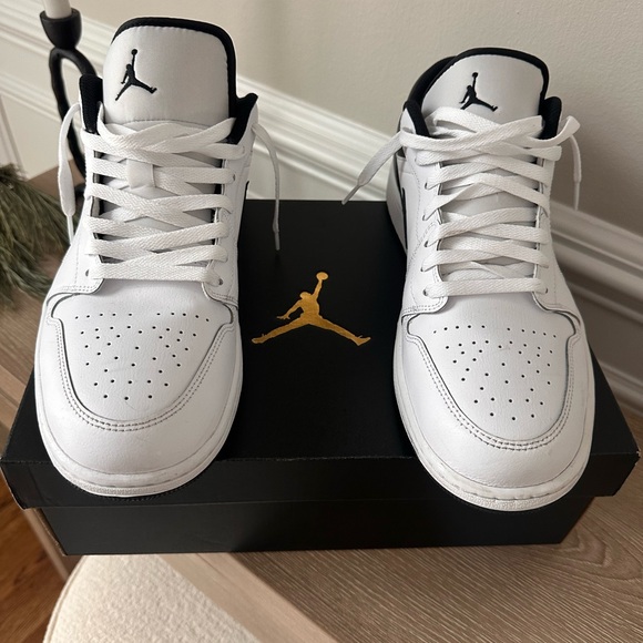 Jordan Other - Jordan Men's White and Black Sneakers - Air Jordan 1 Low